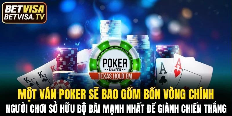 Một ván Poker sẽ bao gồm bốn vòng chính