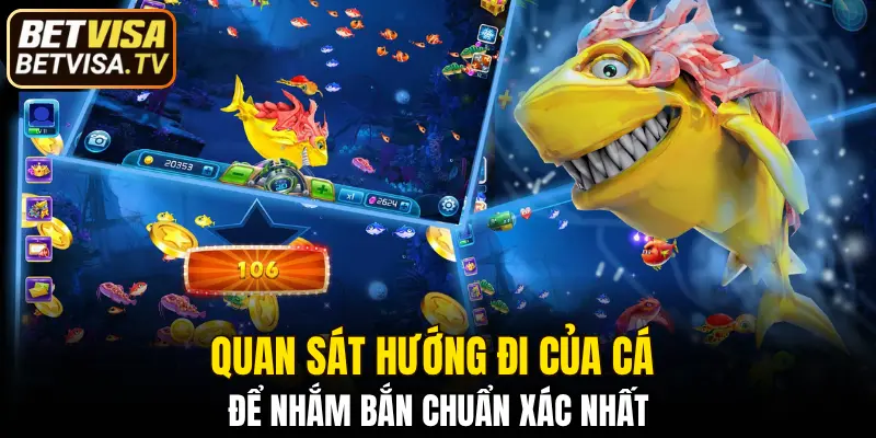 Quan sát hướng đi của cá để nhắm bắn chuẩn xác nhất